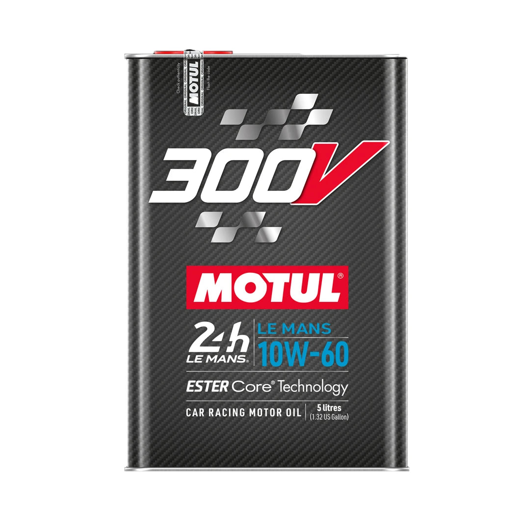 Motul 300V motor oil can on a white background