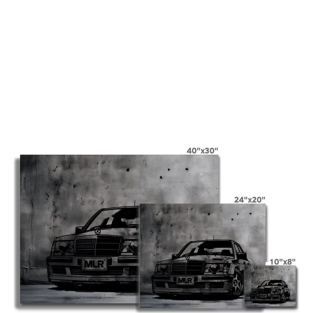 Mercedes 190E Street Art Leinwand