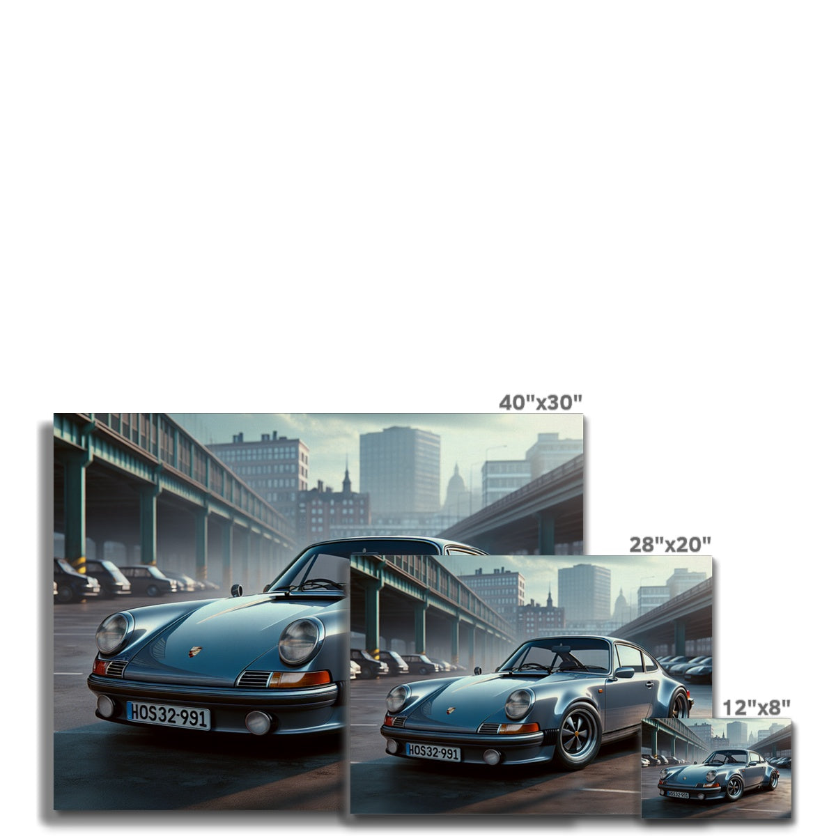 Porsche 911 Classic Car Park Leinwand