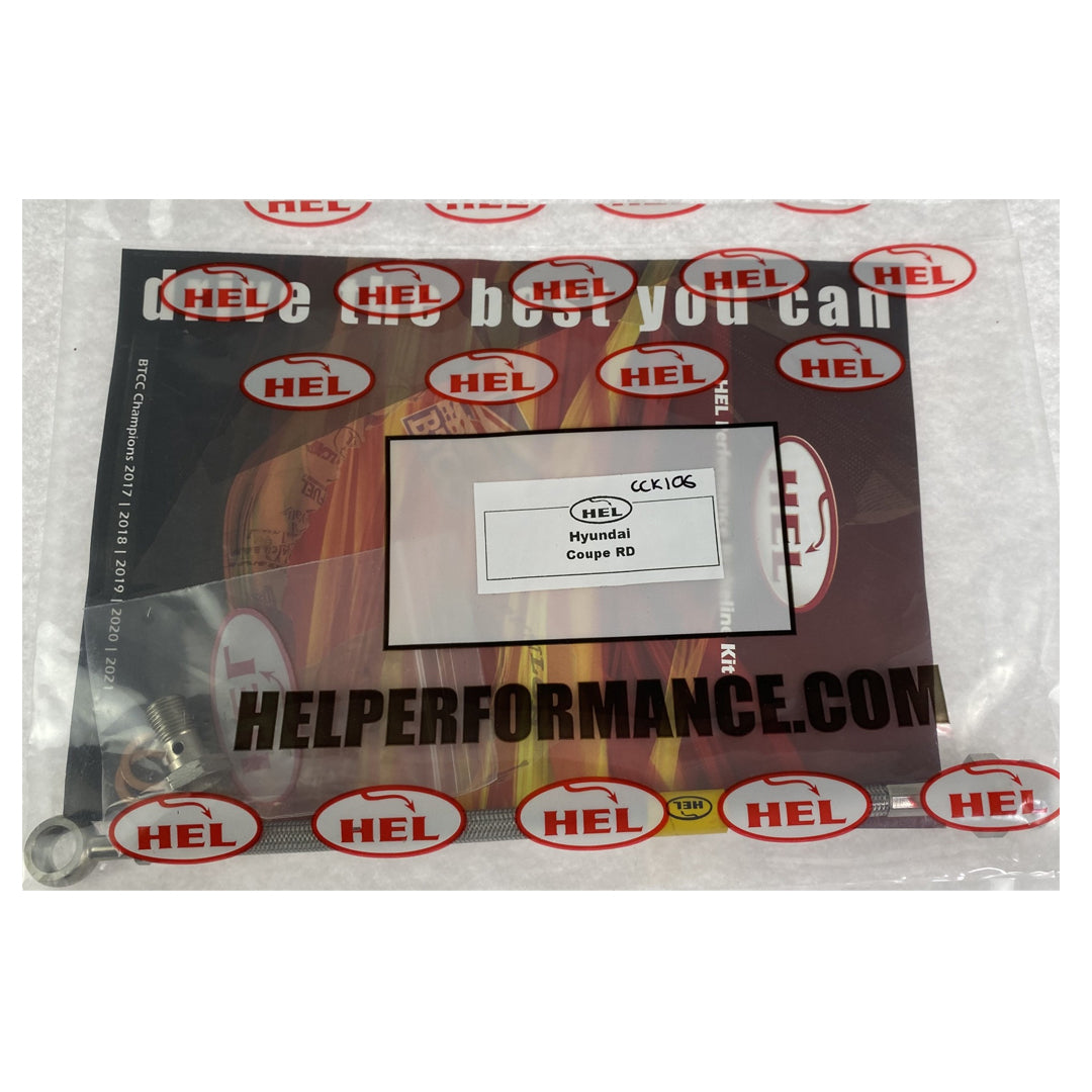 HEL Hyundai Coupe RD Stainless Steel Braided Clutch Hose Clear