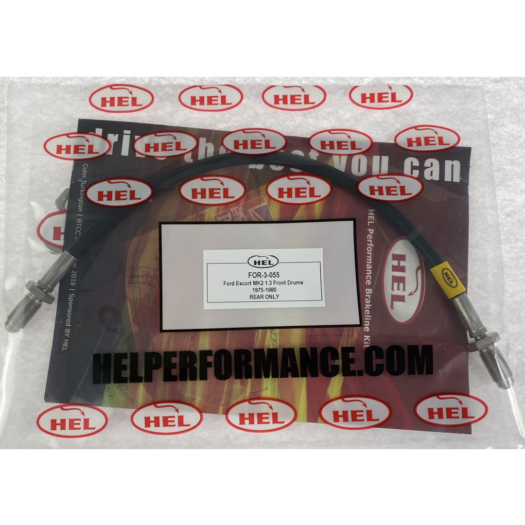 HEL Ford Escort MK2 Edelstahlflex-Bremsschläuche, schwarz
