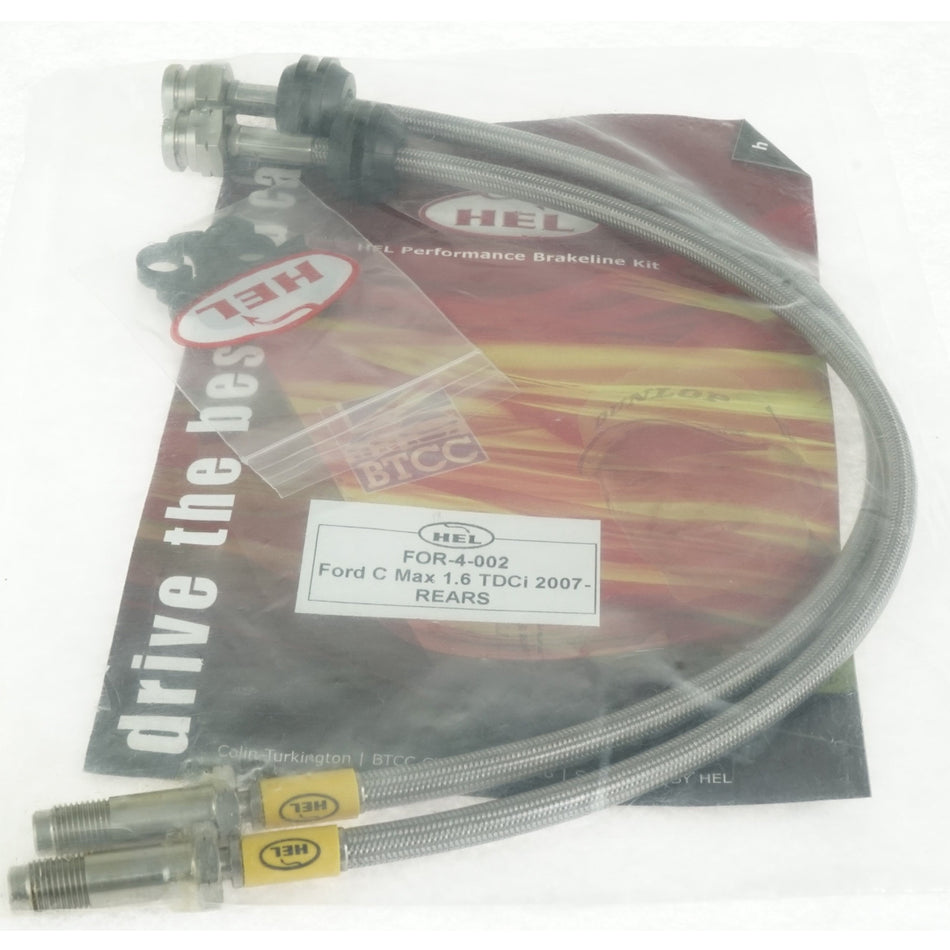HEL Ford C Max Stainless Steel Braided Brake Hoses Clear