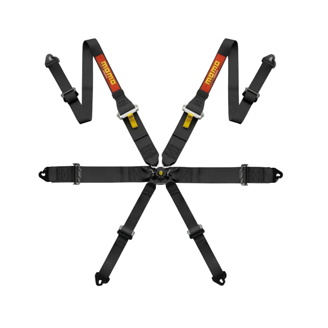 MOMO Pro Driver FIA 6 Point Black Racing Harnesses