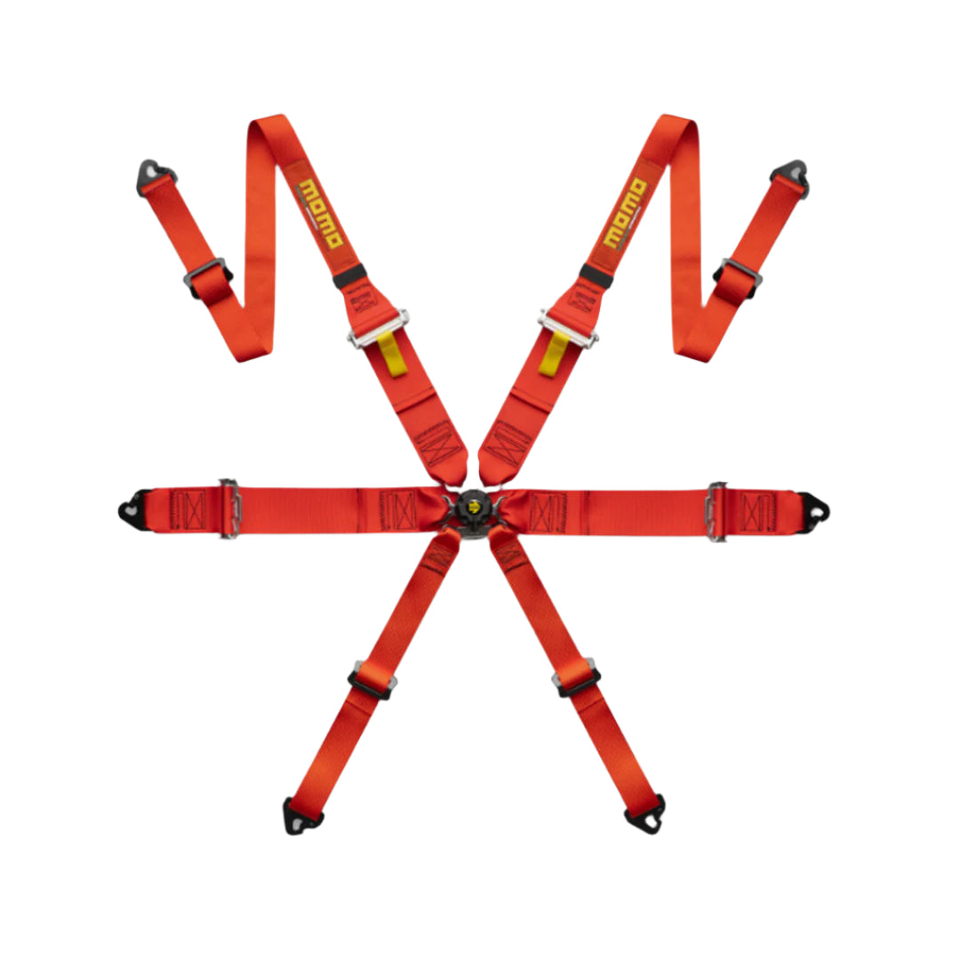 MOMO Pro Driver FIA 6-Punkt-Renngurte in Rot