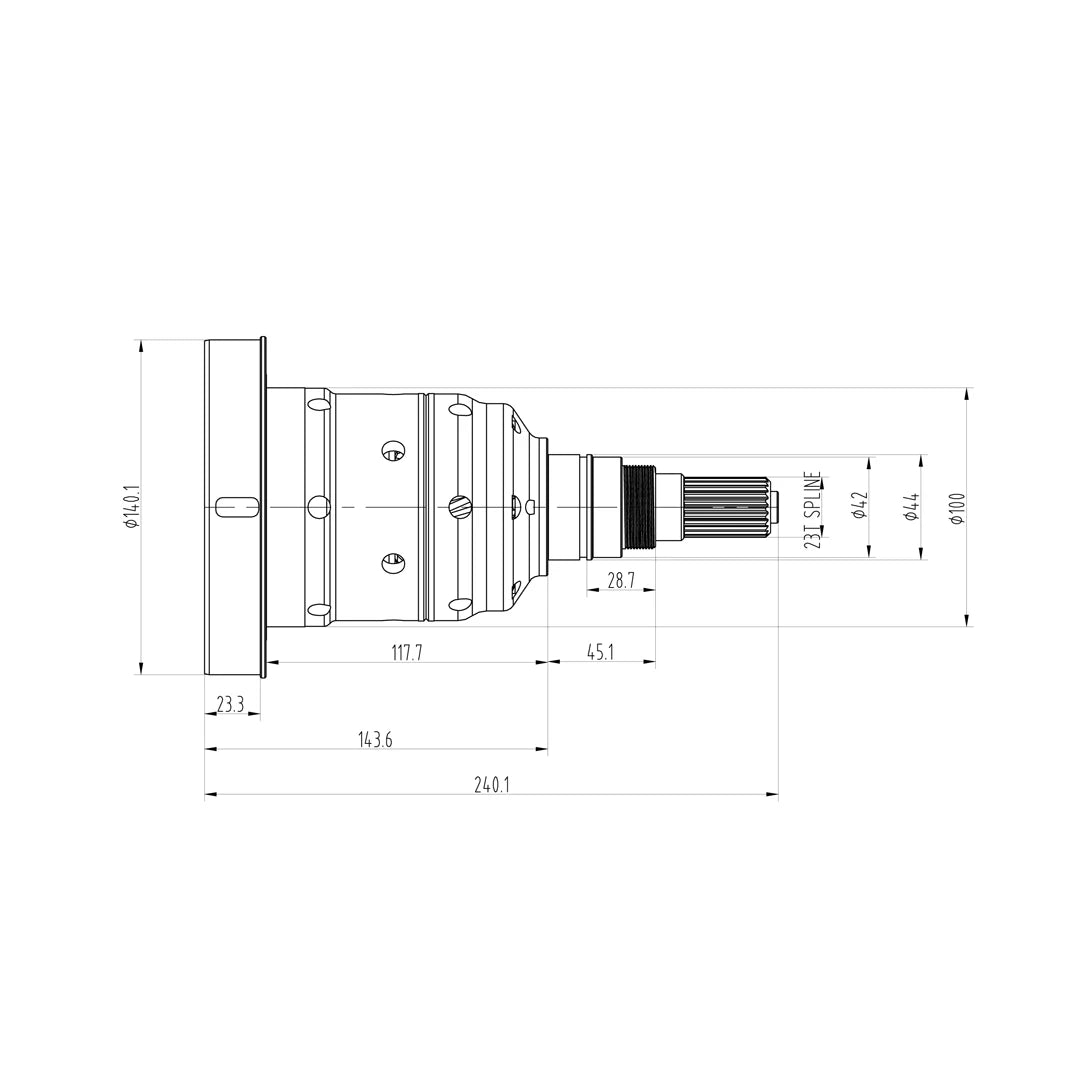 Technical drawing of a Blackline HLF053 limited slip differential