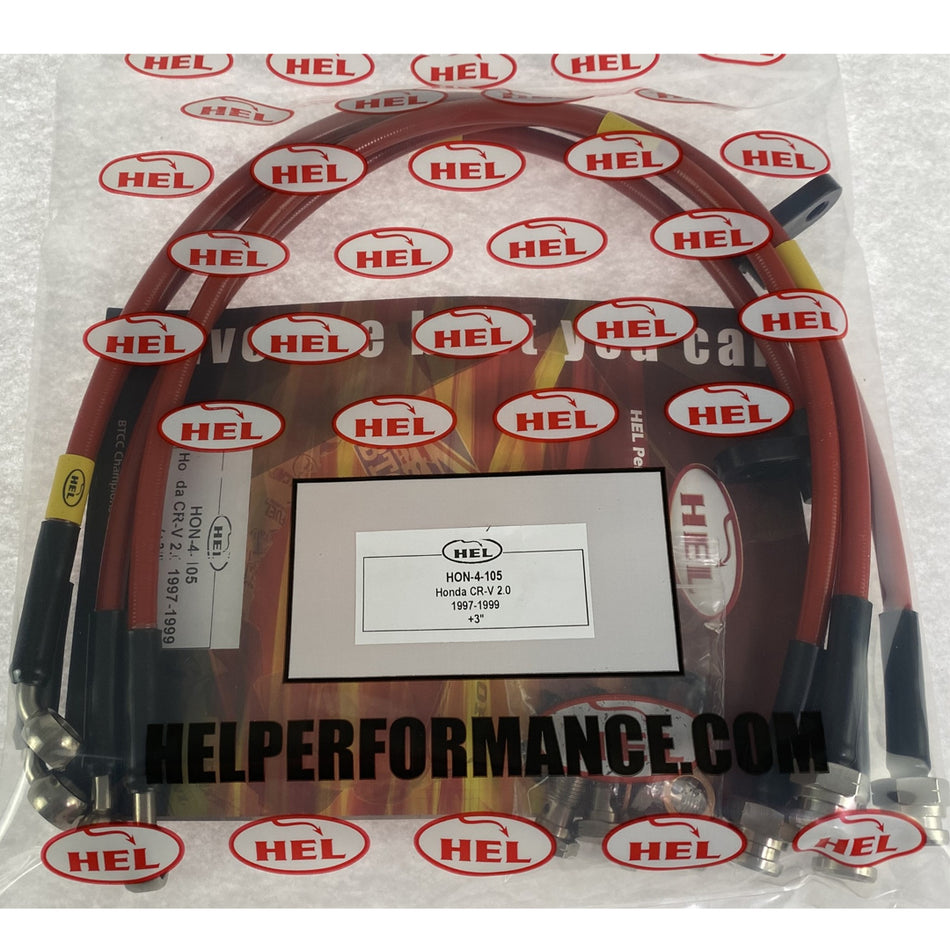 HEL Honda CR-V 2.0 Stainless Steel Braided Brake Hoses Red