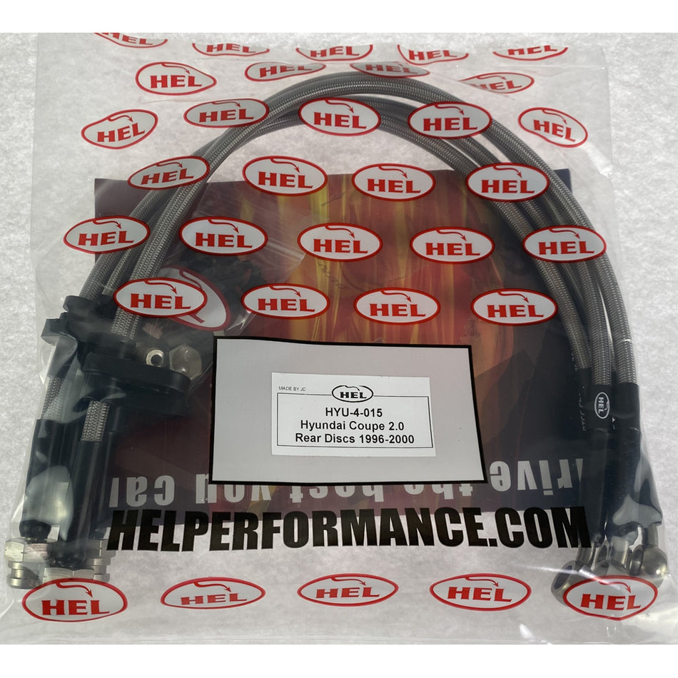 HEL Hyundai Coupe Stainless Steel Braided Brake Hoses Clear