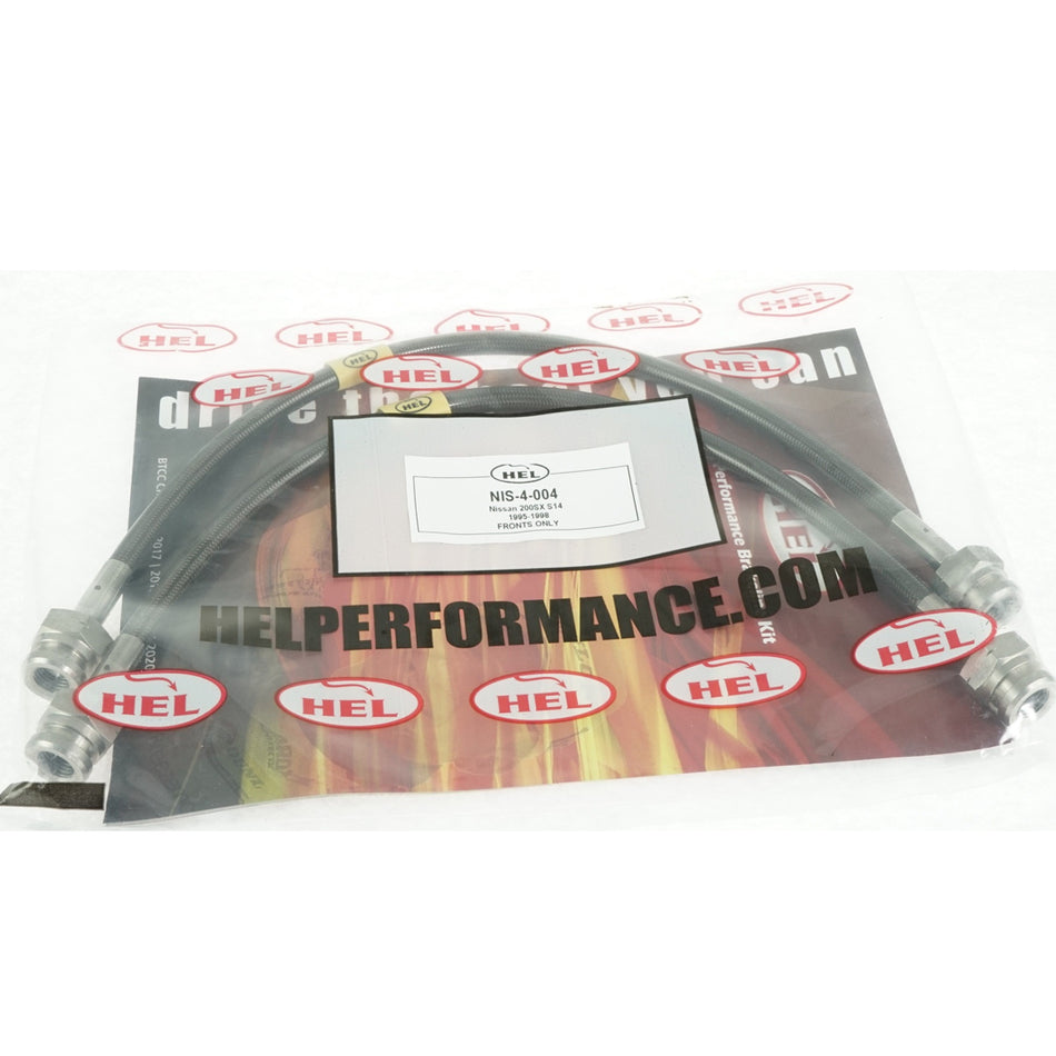 HEL Nissan 200SX S14 Stainless Steel Braided Brake Hoses Carbon