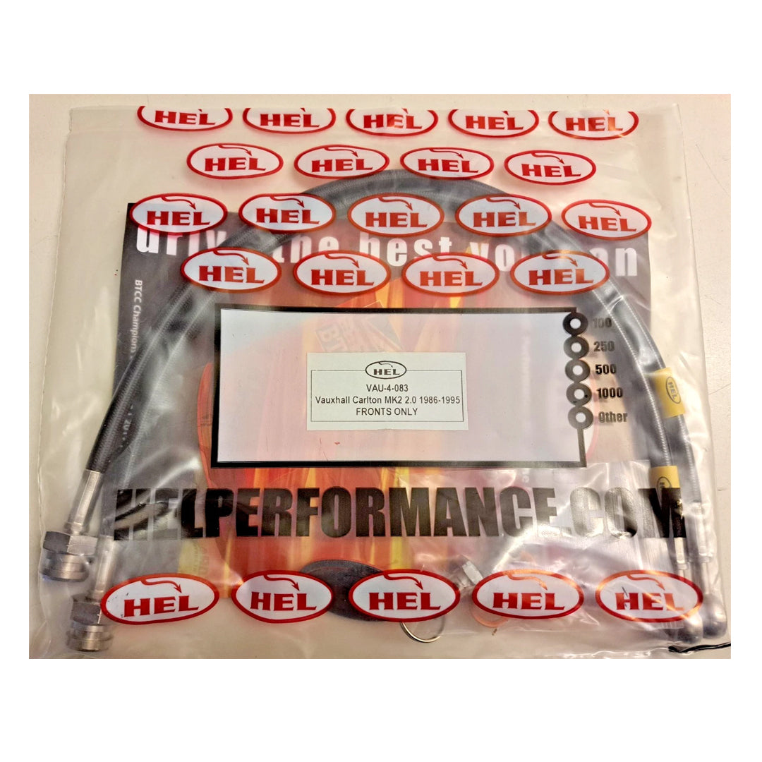 HEL Vauxhall Carlton MK2 2.0 Stainless Steel Braided Brake Hoses Carbon