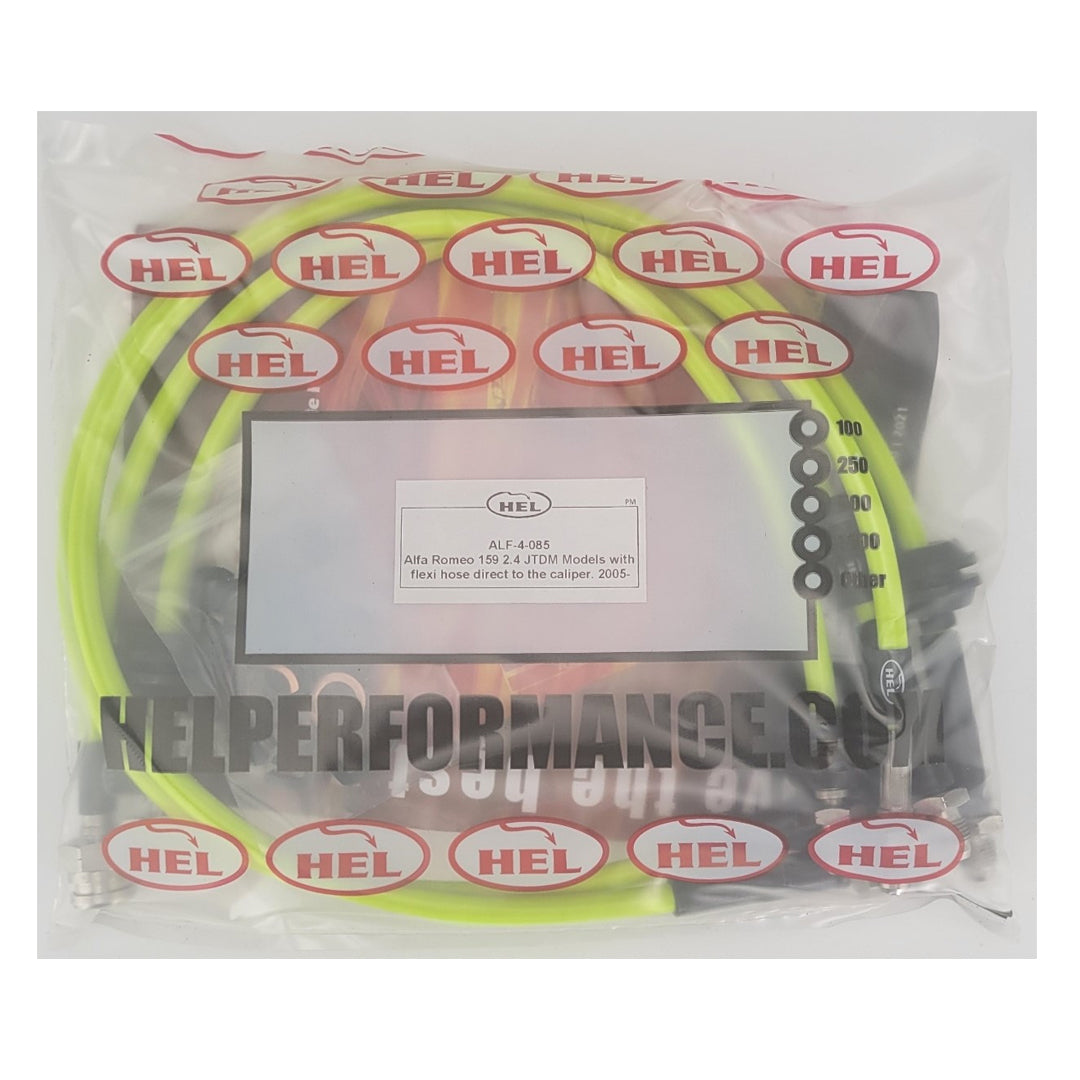 HEL Alfa Romeo 159 Stainless Steel Braided Brake Hoses Yellow