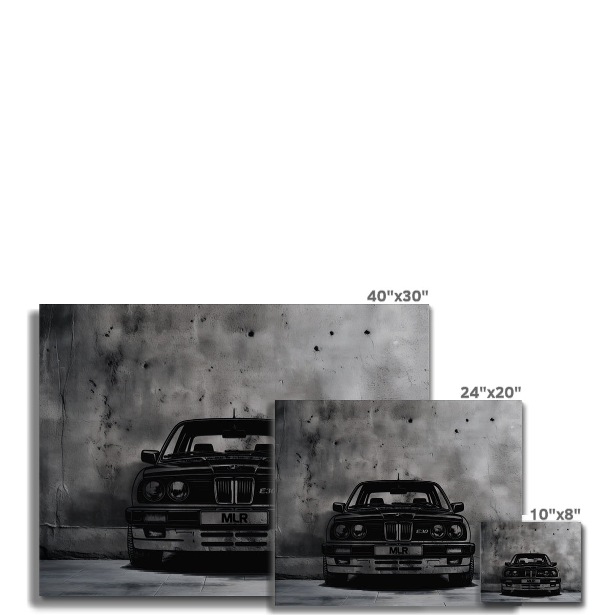 BMW E30 Street Art Leinwand