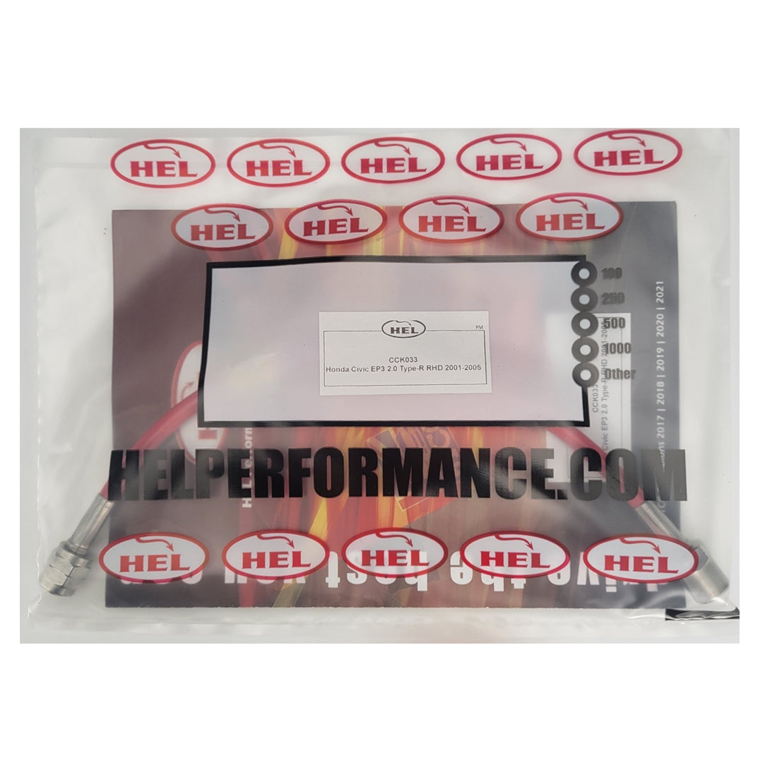 HEL Honda Civic EP3 Type R Stainless Steel Braided Clutch Hose Red