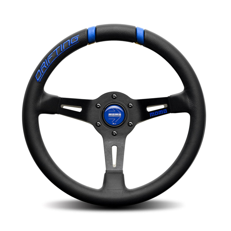 MOMO Drifting Embroidered Blue Steering Wheel