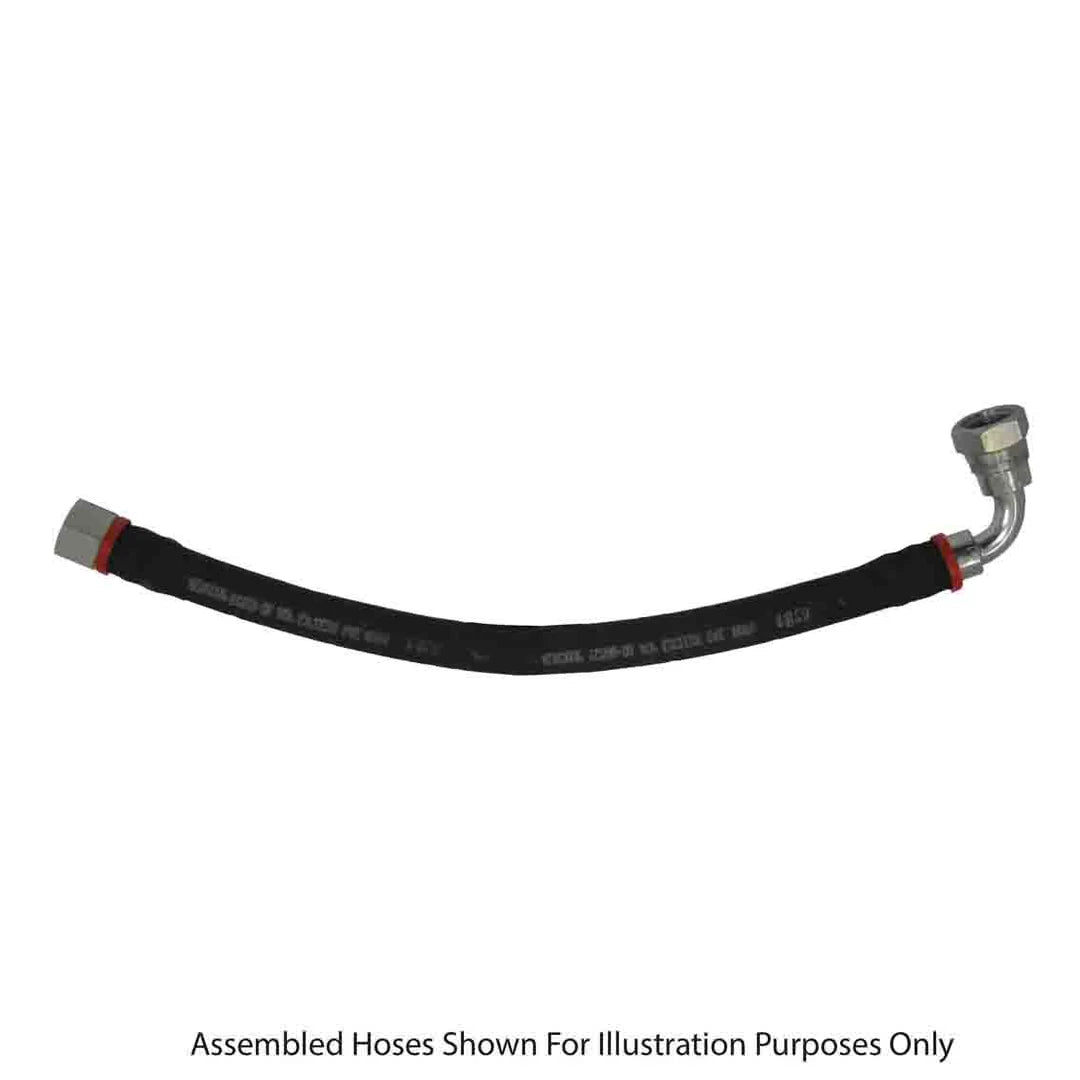 Aeroquip hose assembly with fittings on a white background