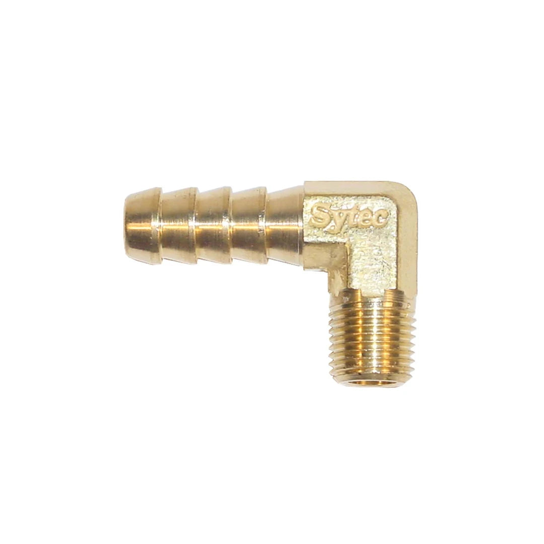 Gold brass 90 degree fuel pump and filter fitting