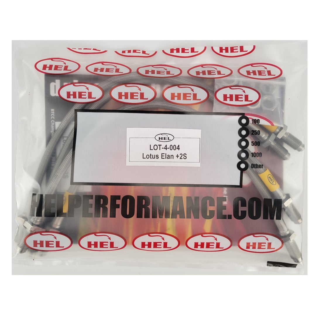 HEL Lotus Elan +2S Stainless Steel Braided Brake Hoses Clear