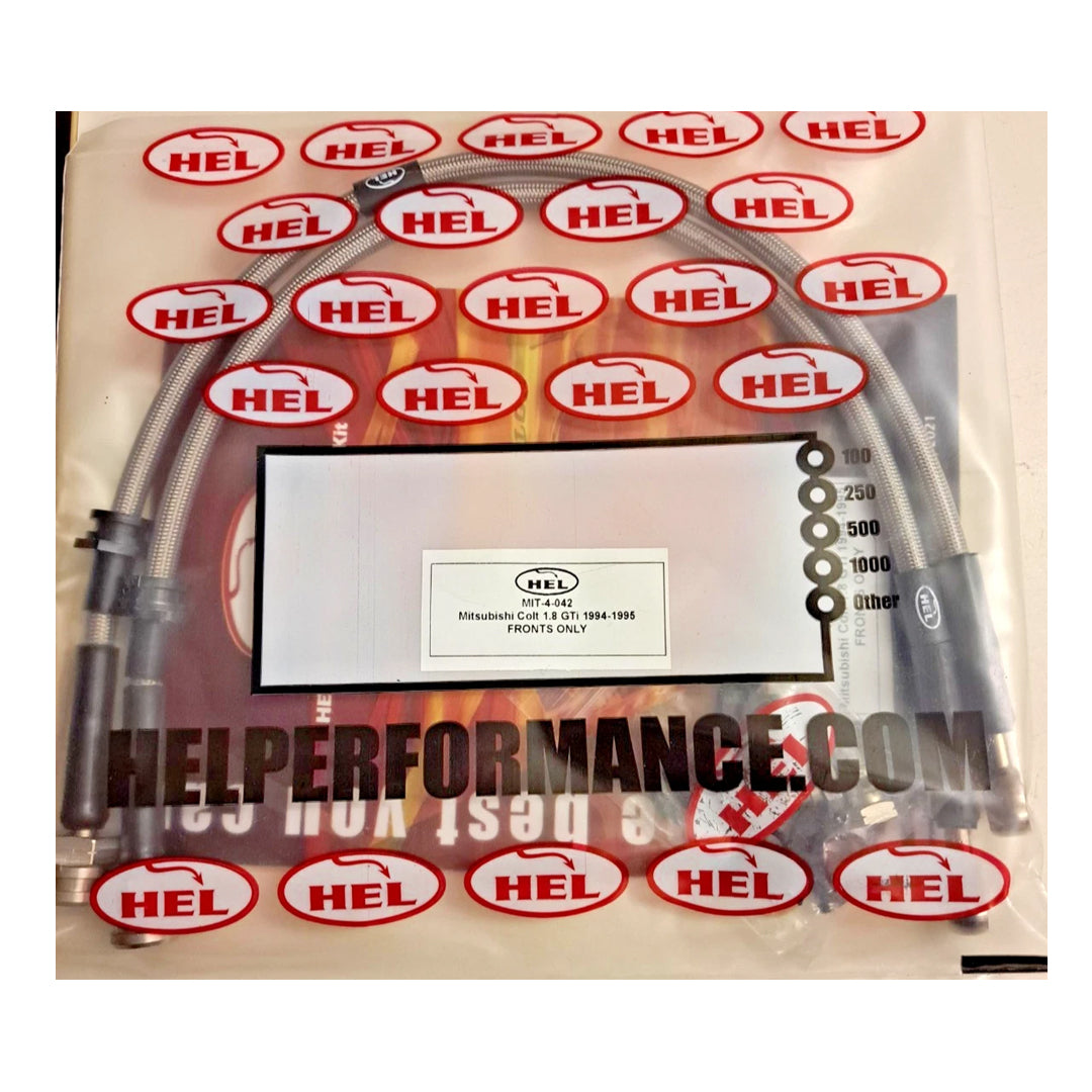 HEL Mitsubishi Colt Stainless Steel Braided Brake Hoses Clear
