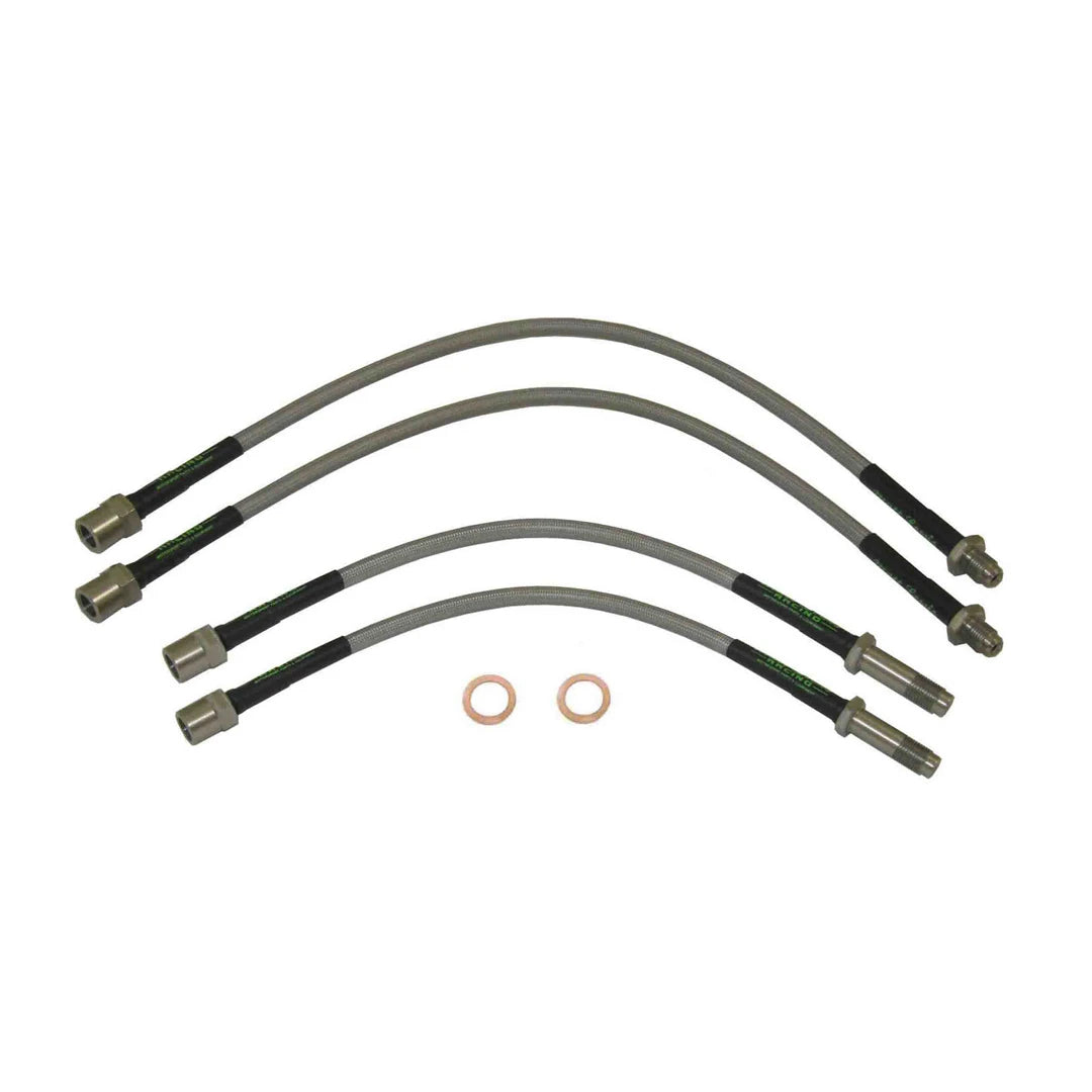 set of 4 stainless steel braided brake hoses