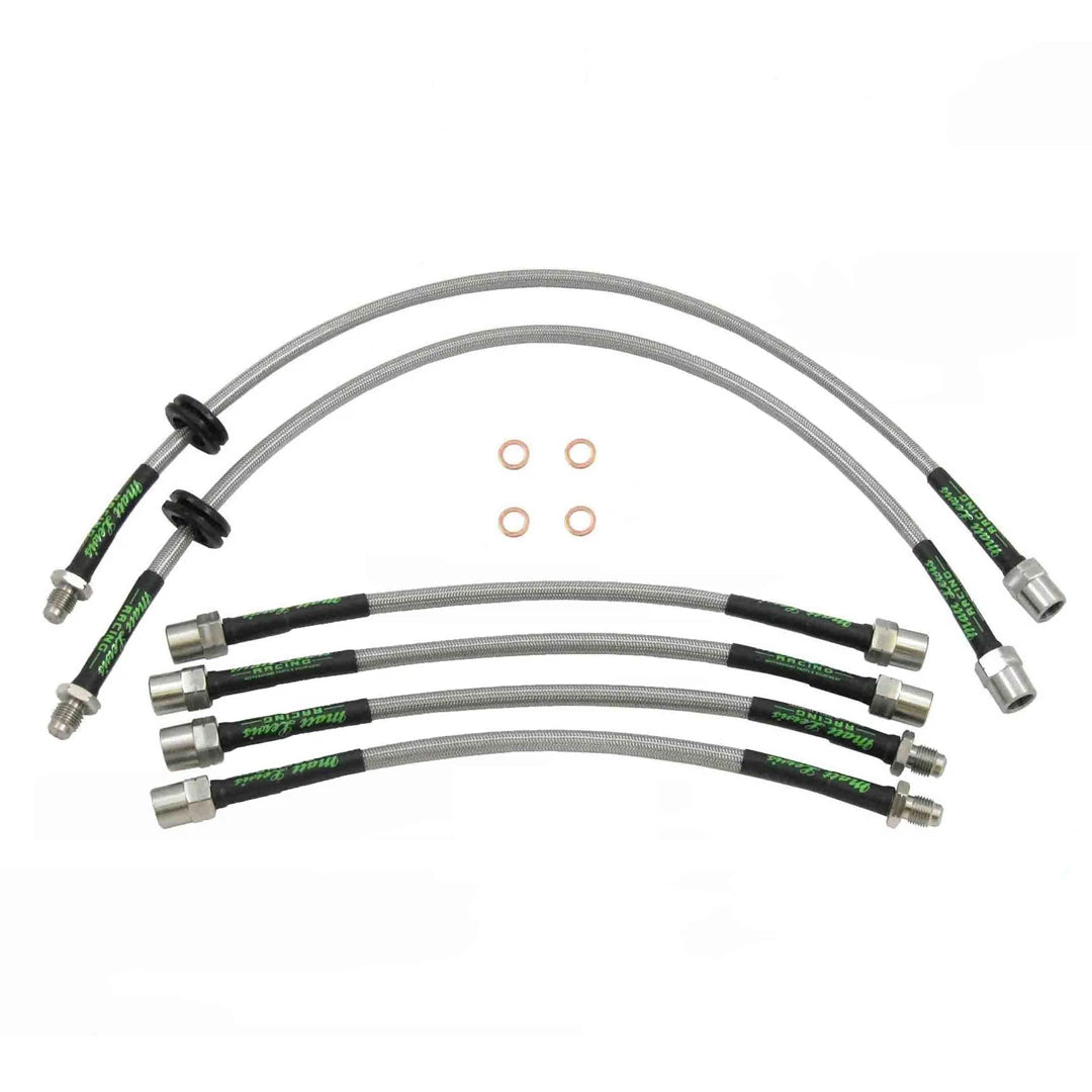set of 6 stainless steel braided brake hoses