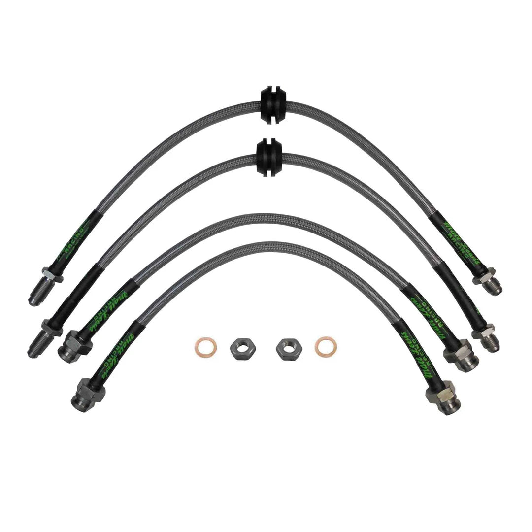 set of 4 stainless steel braided brake hoses