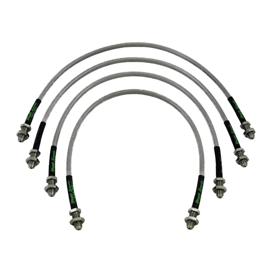 set of 4 stainless steel braided brake hoses