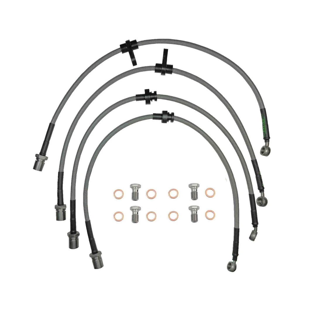 set of 4 stainless steel braided brake hoses