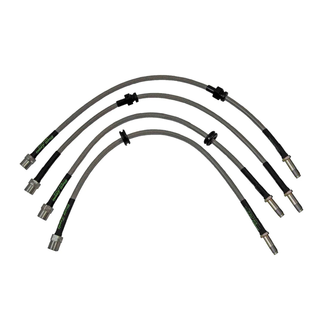 set of 4 stainless steel braided brake hoses