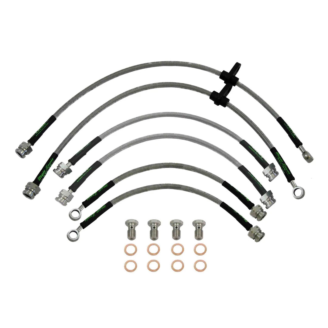 set of 4 stainless steel braided brake hoses