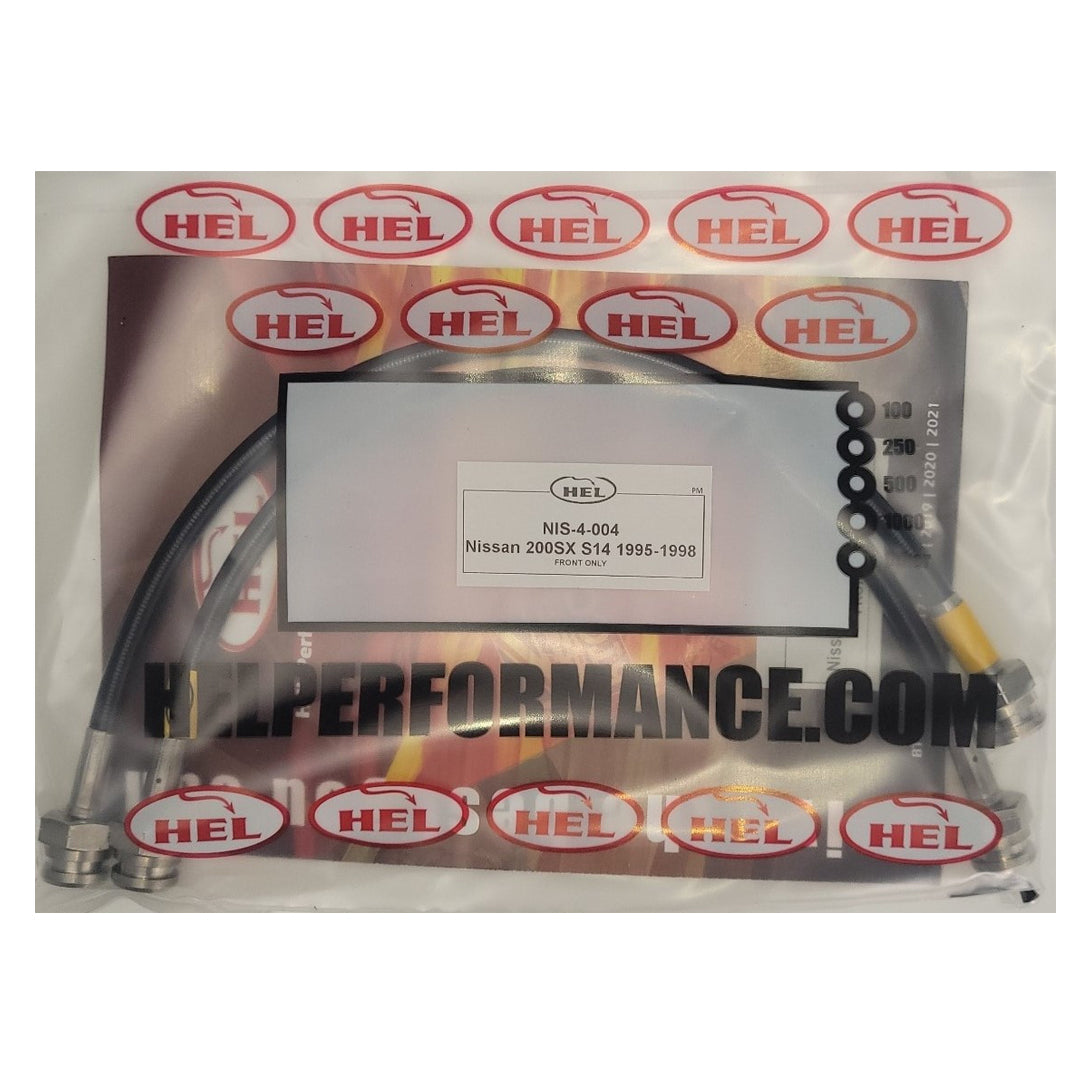 HEL Nissan 200SX S14 Stainless Steel Braided Brake Hoses Black