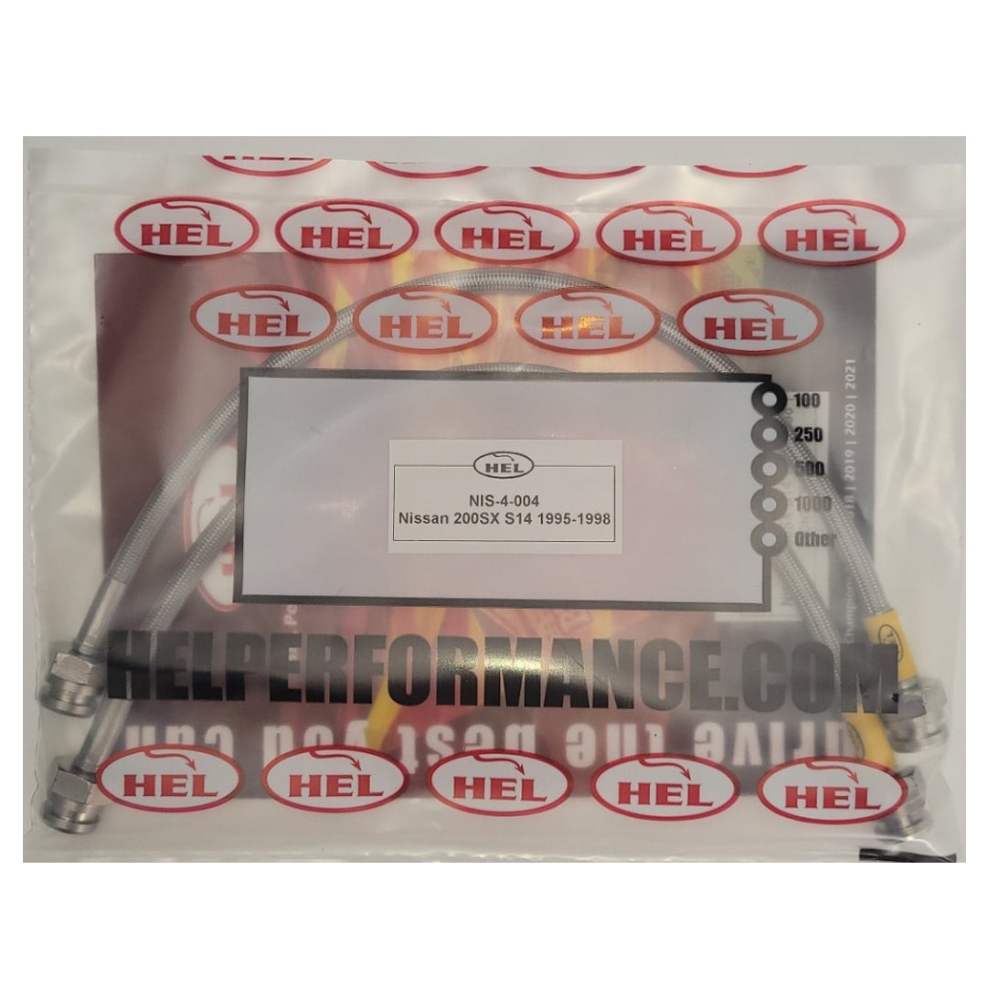 HEL Nissan 200SX S14 Stainless Steel Braided Brake Hoses Clear