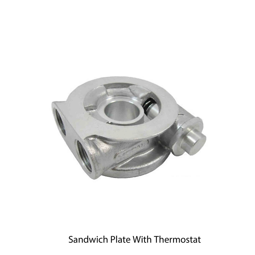 Mocal thermostatic sandwich plate on a white background