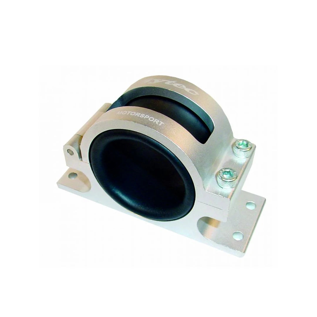 Syetc aluminium fuel pump and filter mounting bracket with a foam sleeve insert