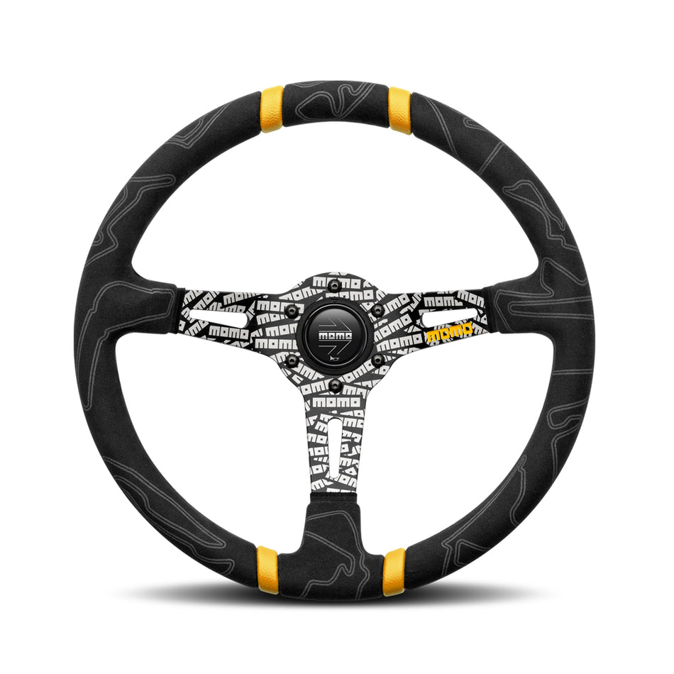 MOMO Ultra Black & Yellow Steering Wheel
