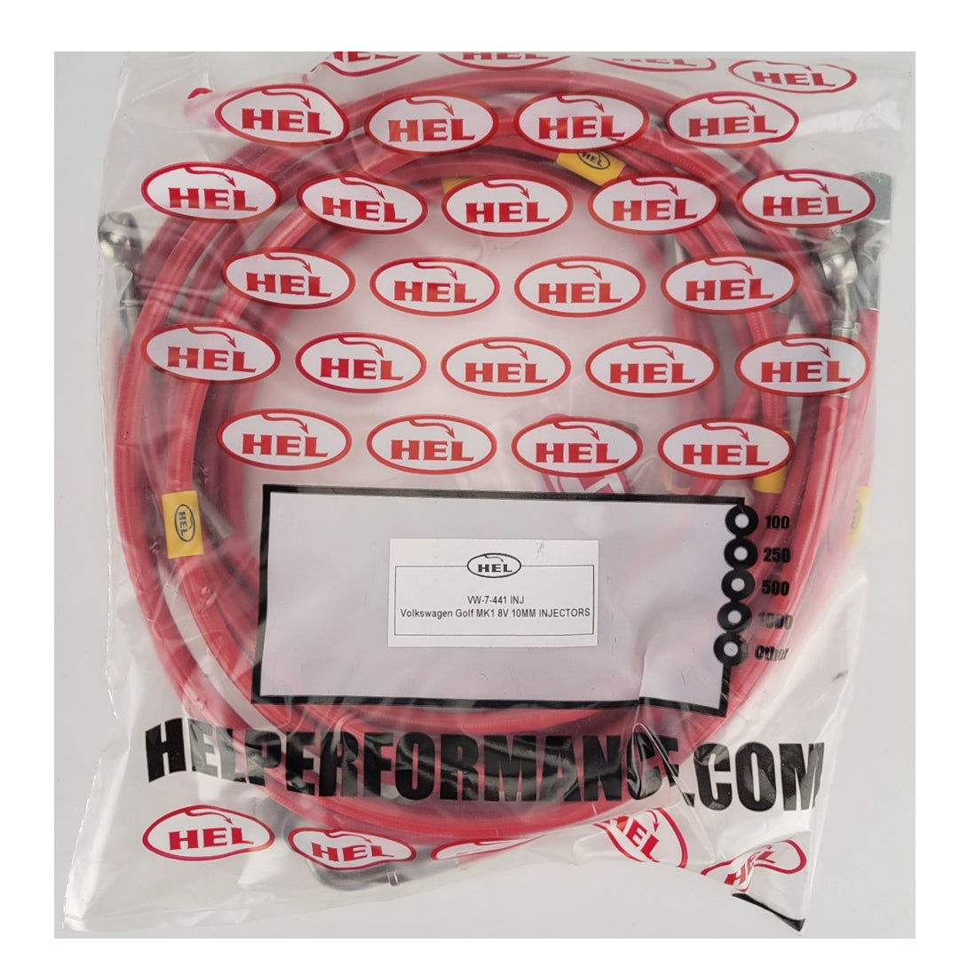HEL Performance VW Golf MK2 8V RHD M12 Geflochtene Einspritzschläuche Carbon
