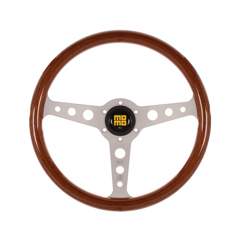 MOMO Indy Heritage Wooden Silver Steering Wheel