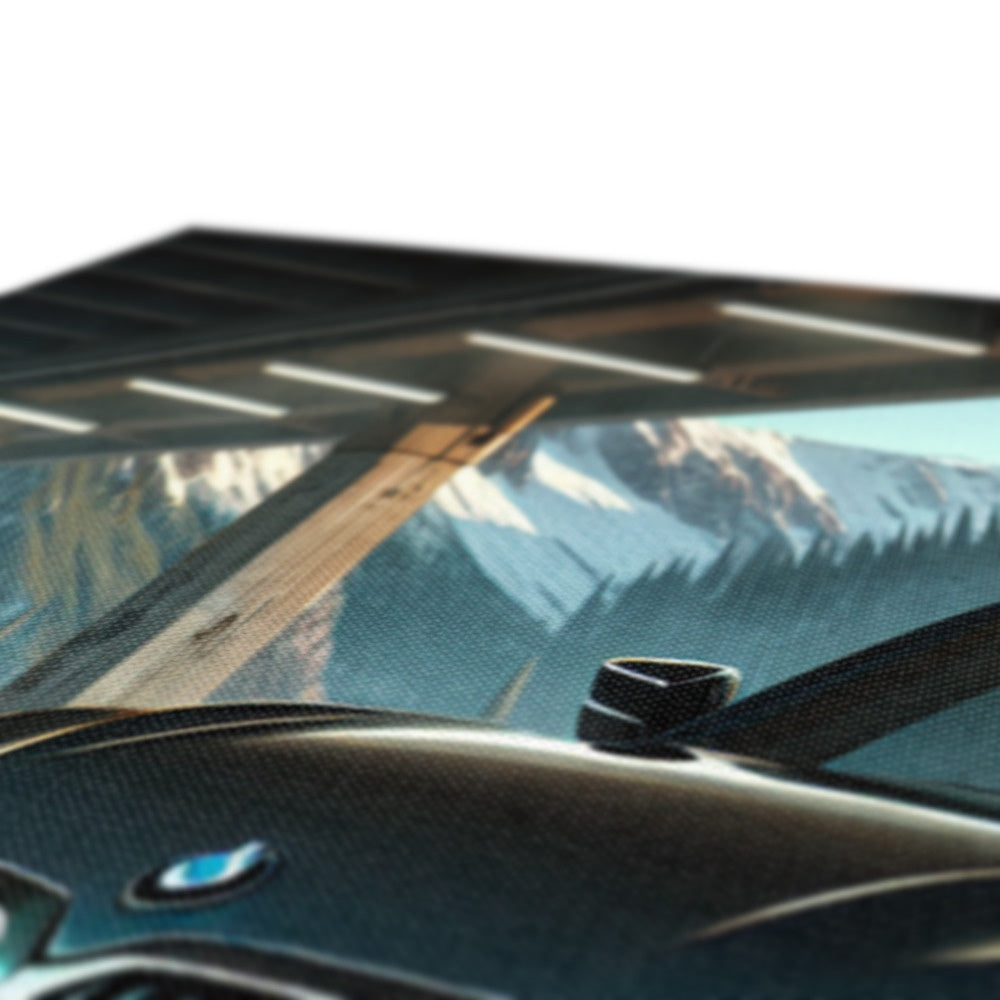 BMW Parkplatz Berg Leinwand