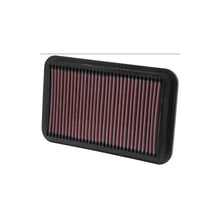 K&N red pleated high performance panel air filter on a white background