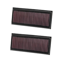K&N red pleated high performance air filter on a white background