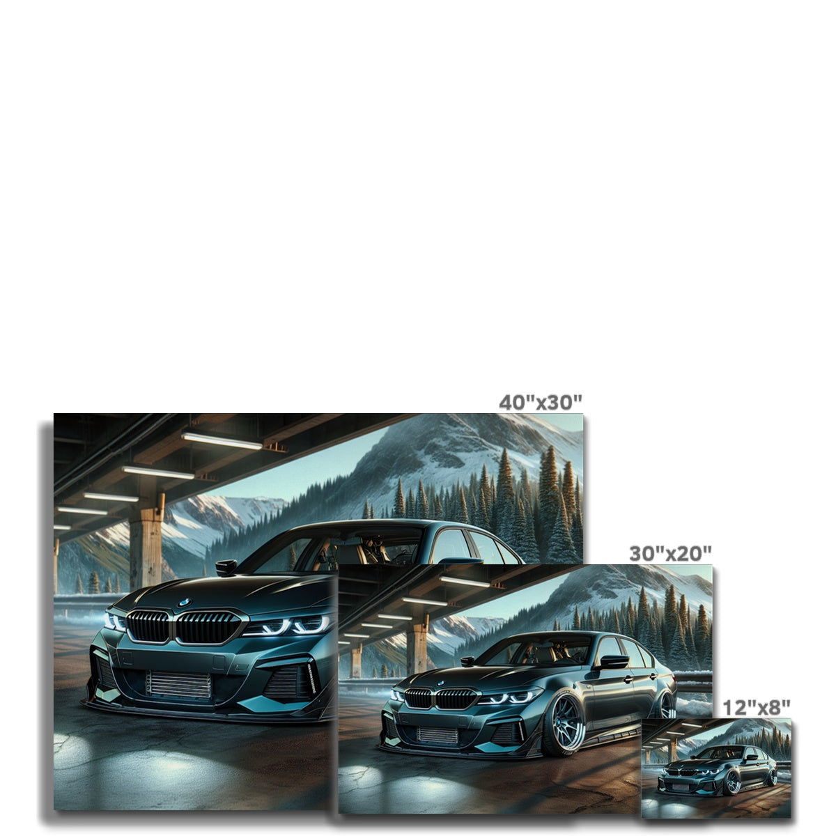 BMW Parkplatz Berg Leinwand