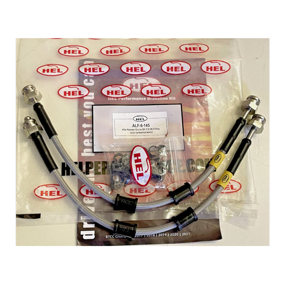 HEL Alfa Romeo Giulia QV 2.9 Stainless Steel Braided Brake Hoses Clear