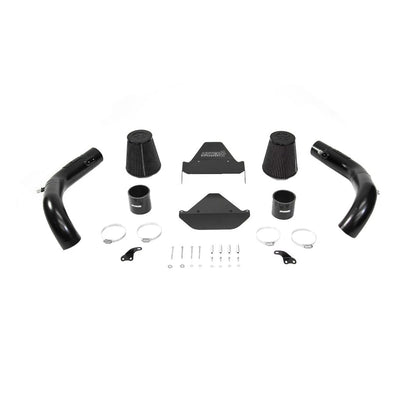 Black AIRTEC automotive air intake system components on a white background
