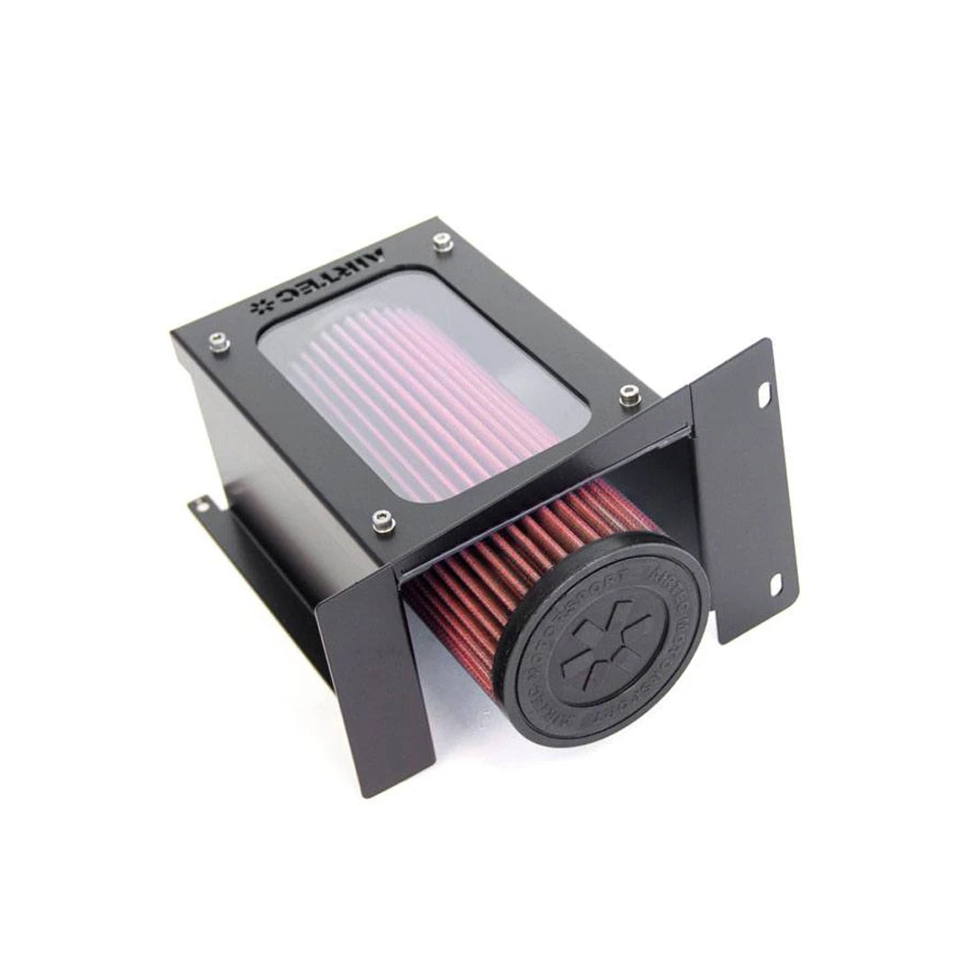 AIRTEC Car air filter with red pleated element on a white background