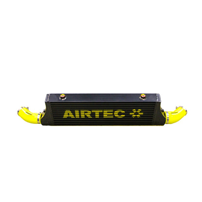 Airtec intercooler with yellow accents on a white background