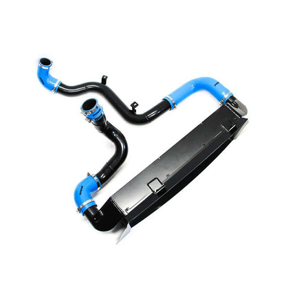 black Airtec intercooler and pipework on a white background