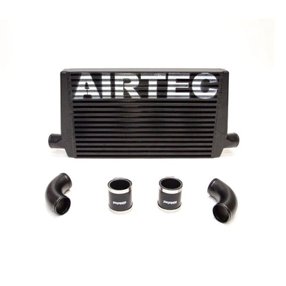 black Airtec intercooler and pipework on a white background