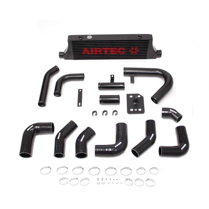 black Airtec intercooler and pipework on a white background