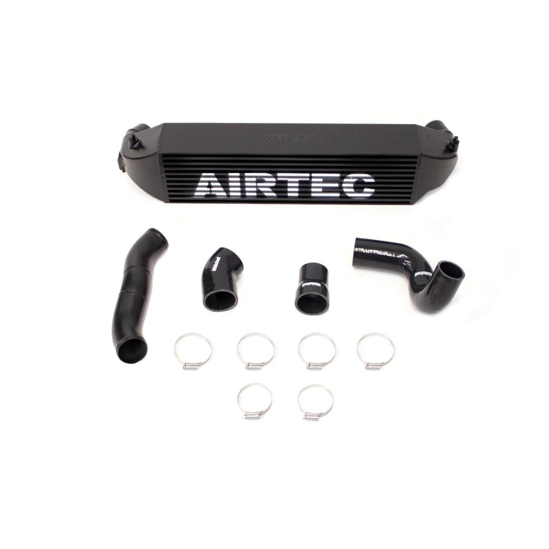 black Airtec intercooler and pipework on a white background