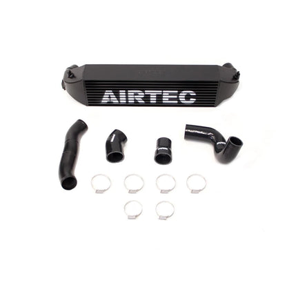 black Airtec intercooler and pipework on a white background