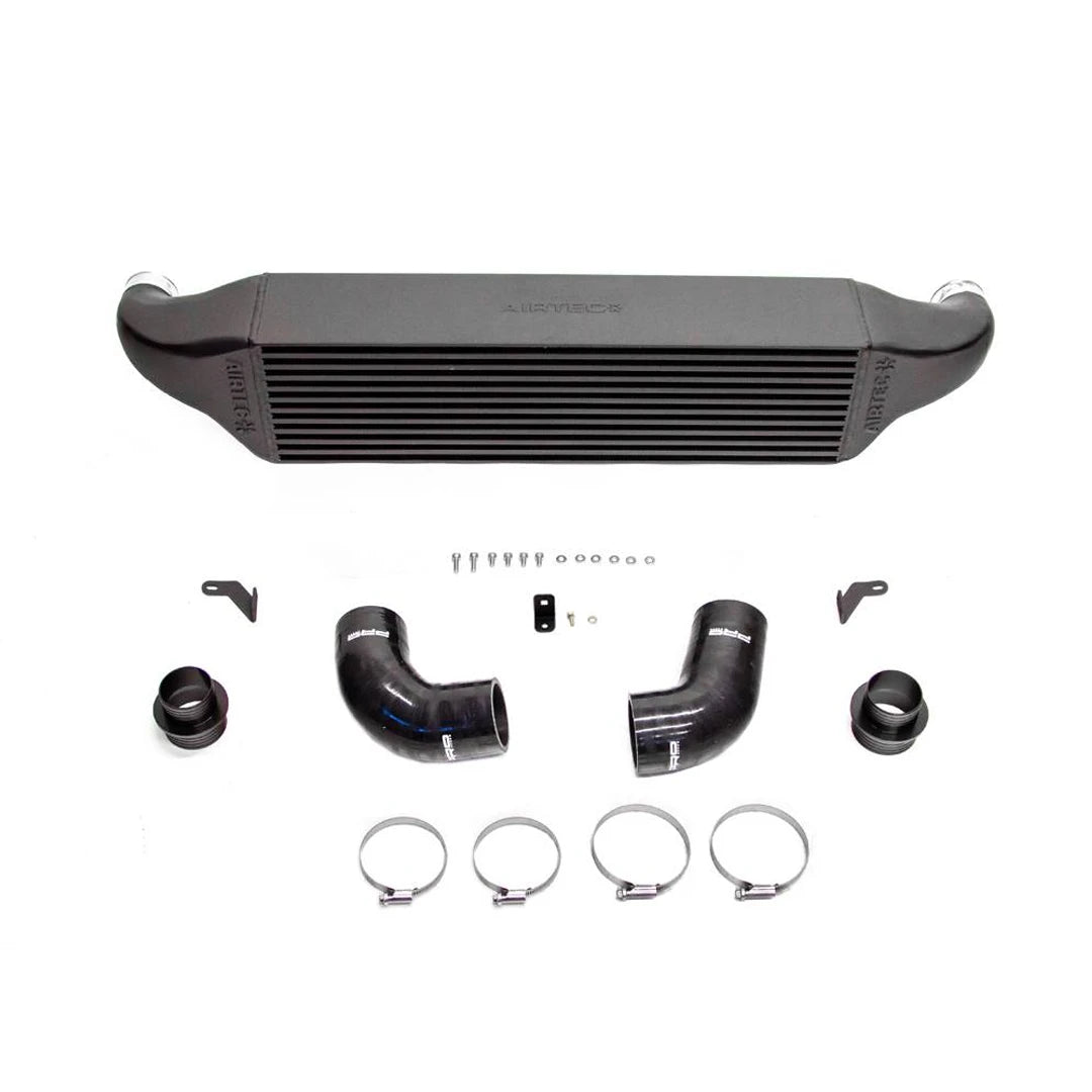 black Airtec intercooler and pipework on a white background