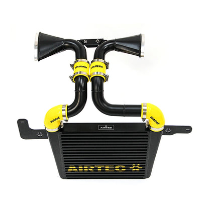 black Airtec intercooler and pipework on a white background